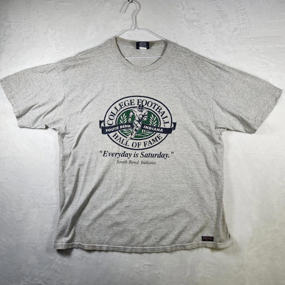 Vtg Thrashed JanSport T-Shirt XXL USA College Football Hall of Fame South Bend